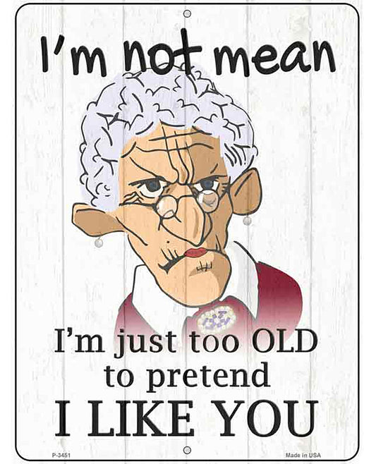 Im Not Mean Female Novelty Metal Parking Sign
