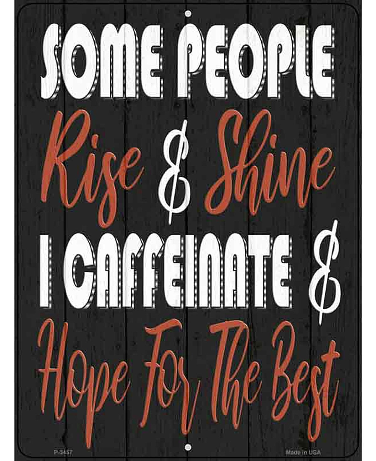 Some People Rise and Shine Novelty Metal Parking Sign
