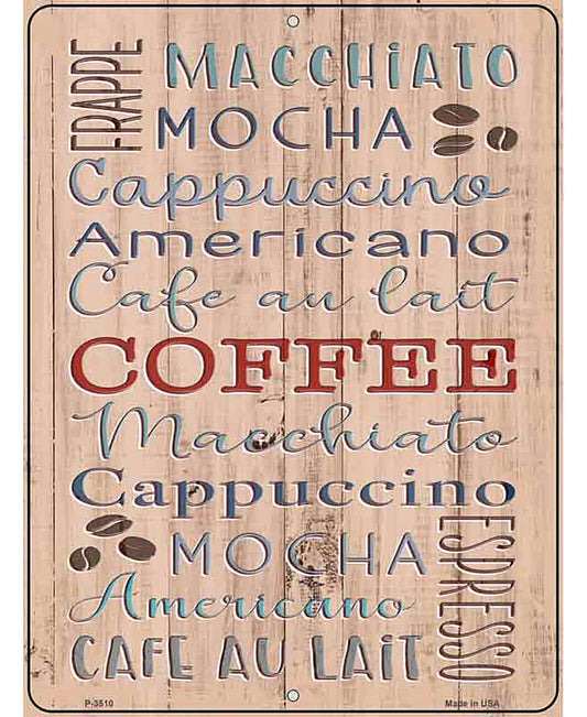 Coffee Novelty Metal Parking Sign