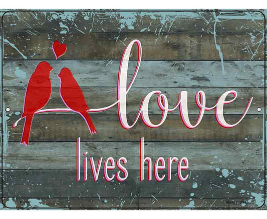 Love Lives Here Novelty Metal Parking Sign
