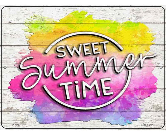 Sweet Summer Time Watercolor Novelty Metal Parking Sign