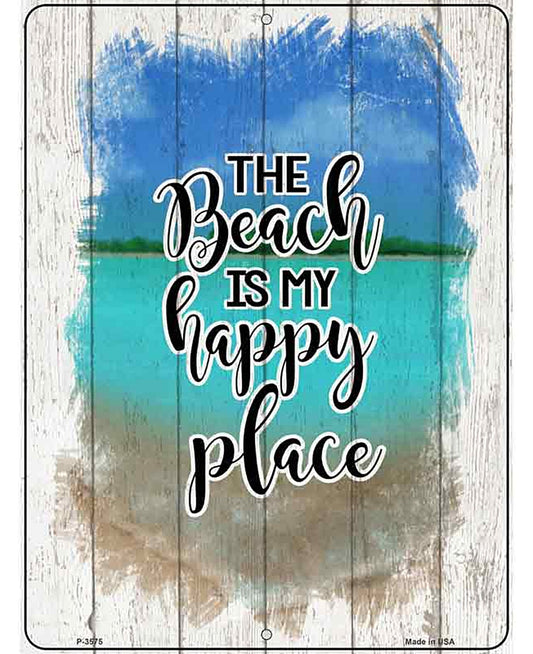 Beach Is My Happy Place Novelty Metal Parking Sign
