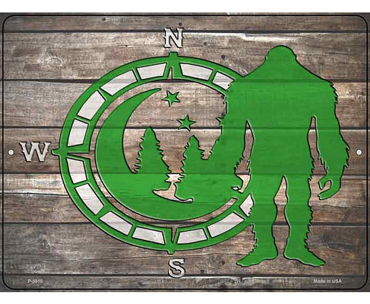 Bigfoot Compass Novelty Metal Parking Sign
