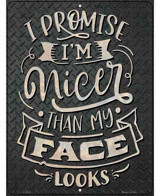Nicer Than My Face Looks Novelty Metal Parking Sign