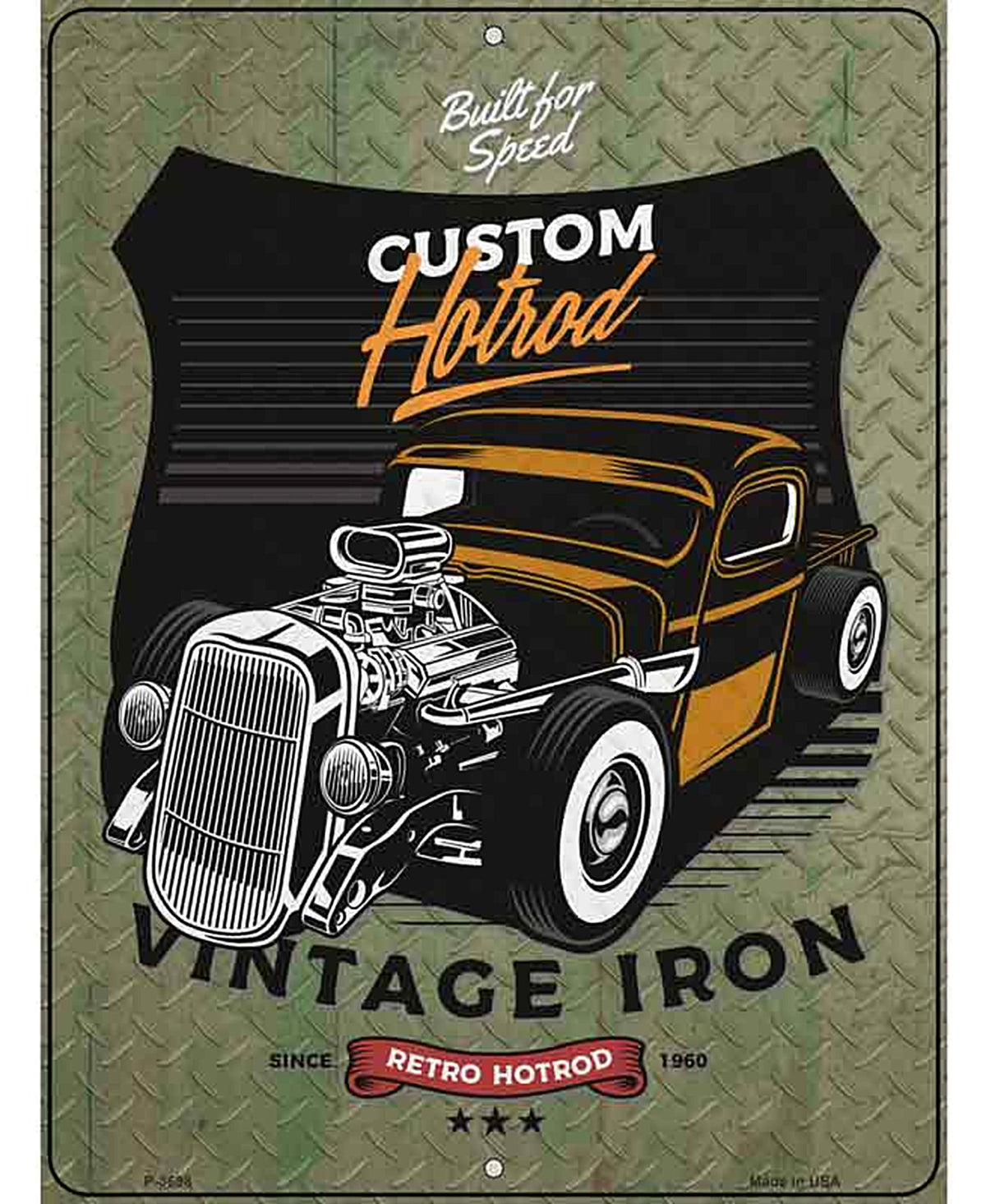 Retro Hotrod Novelty Metal Parking Sign