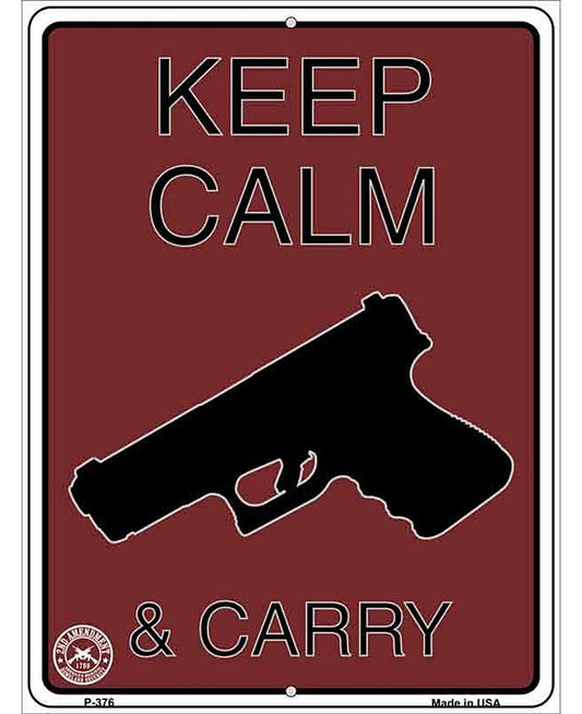 Keep Calm & Carry Metal Novelty Parking Sign