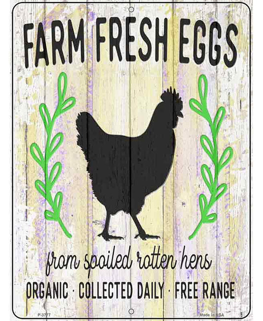 Farm Fresh Eggs Chickens Novelty Metal Parking Sign
