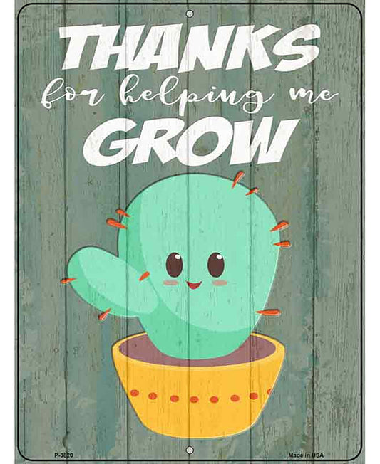 Helping Grow Red Dots Cactus Novelty Metal Parking Sign