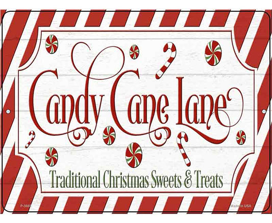 Candy Cane Lane Novelty Metal Parking Sign