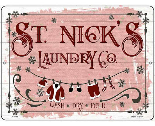 St Nicks Laundry Co Novelty Metal Parking Sign