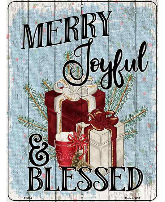 Merry Joyful Blessed Novelty Metal Parking Sign