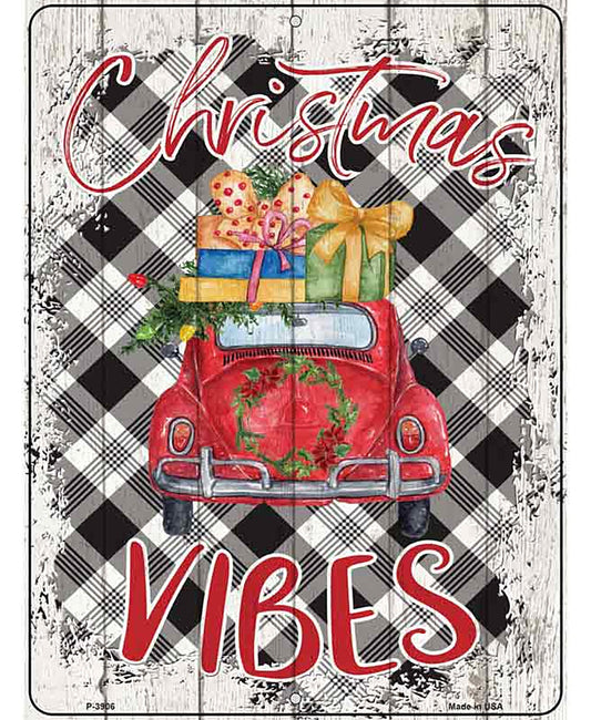 Christmas Vibes Car Novelty Metal Parking Sign
