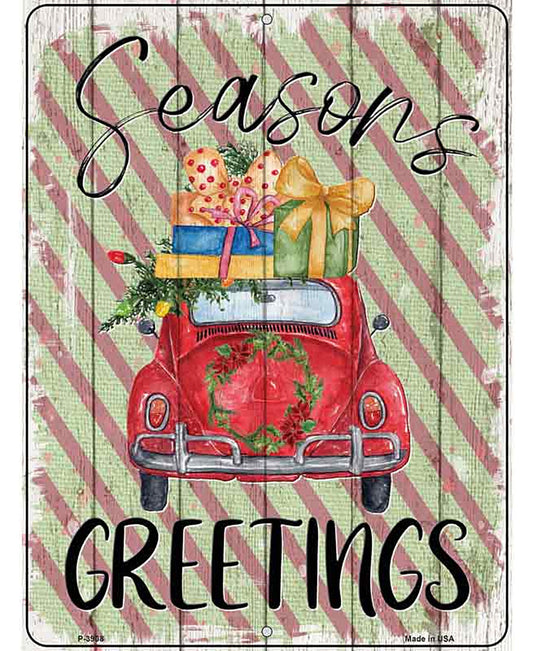 Seasons Greetings Car Novelty Metal Parking Sign