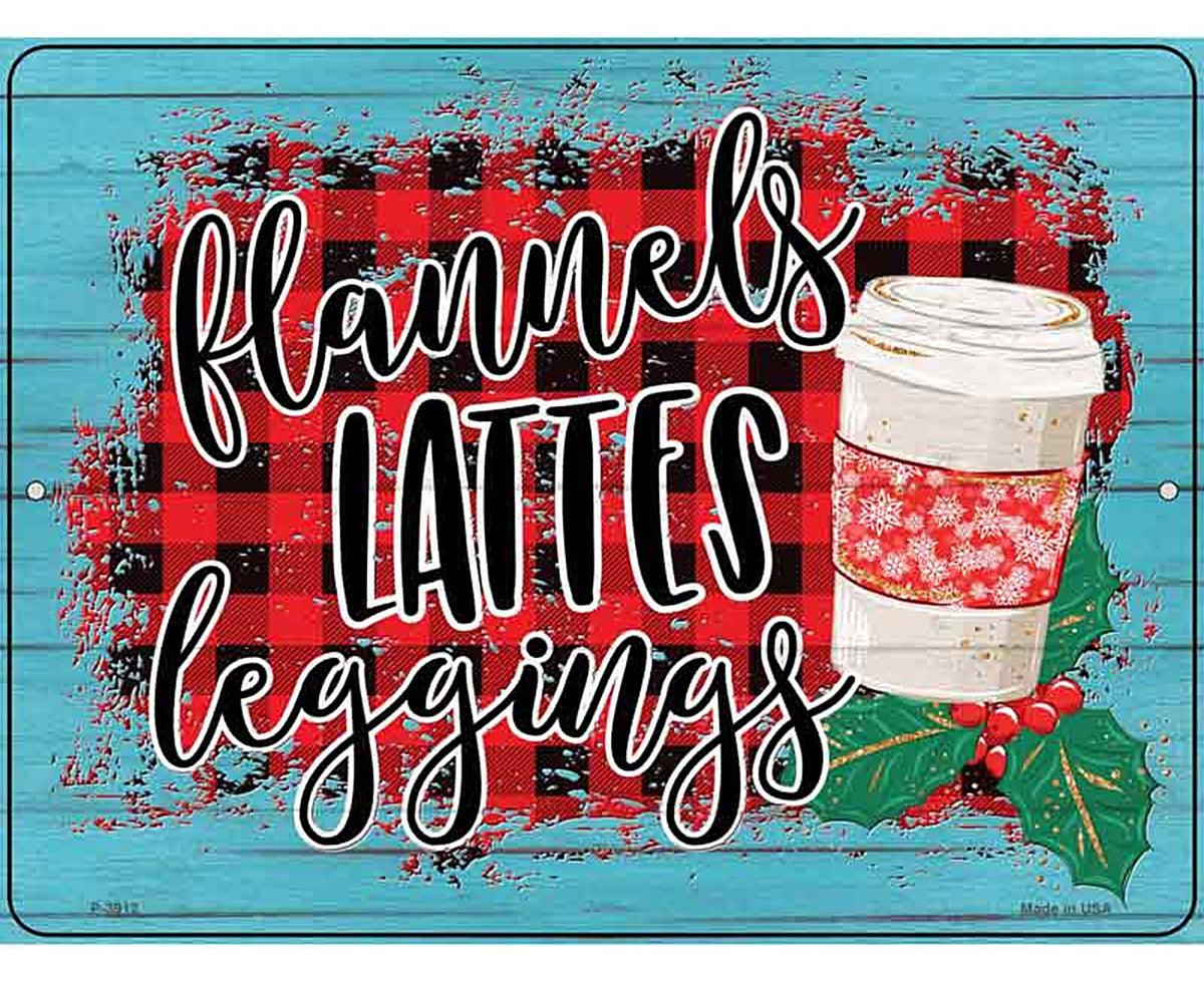 Flannels Lattes Leggings Novelty Metal Parking Sign