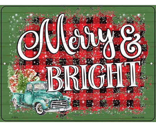 Merry and Bright Novelty Metal Parking Sign