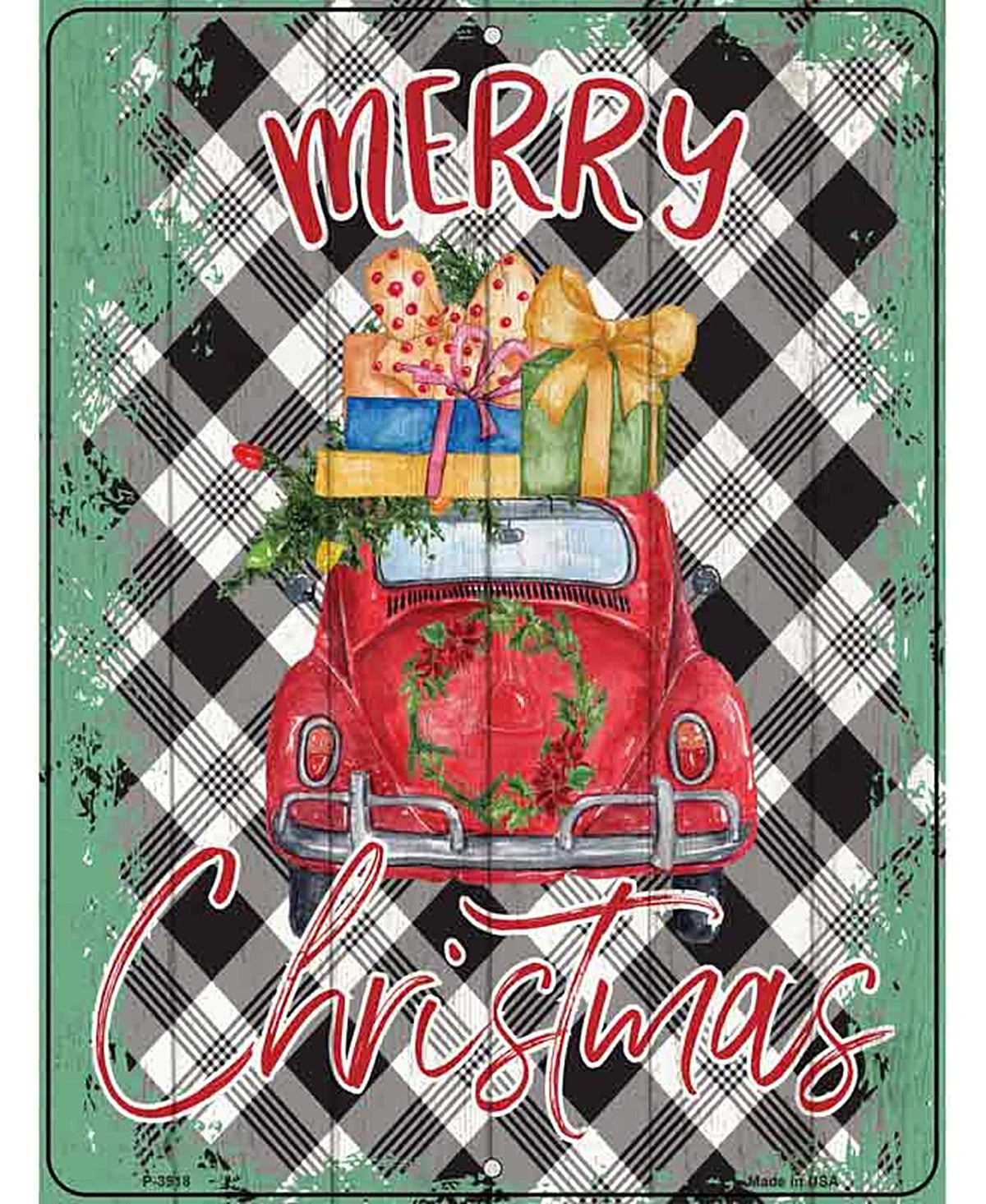 Merry Christmas Car Novelty Metal Parking Sign