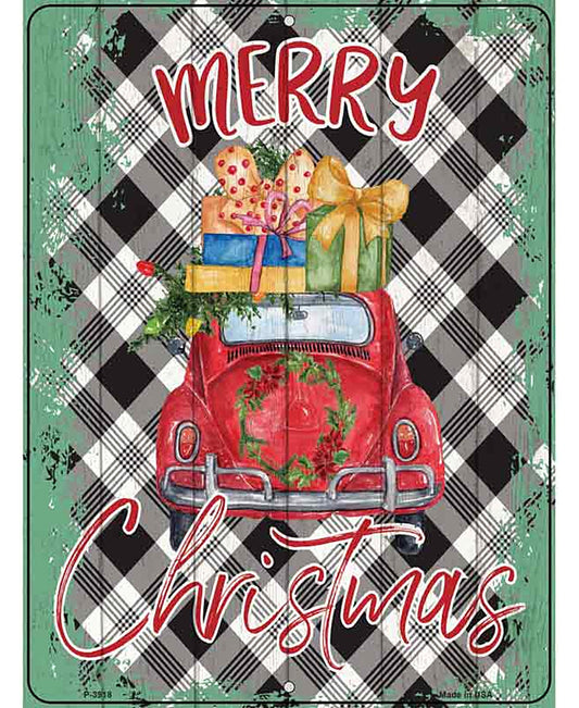 Merry Christmas Car Novelty Metal Parking Sign