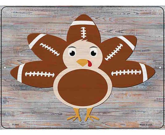 Football Turkey Novelty Metal Parking Sign