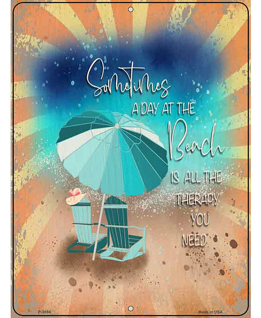A Day At The Beach Novelty Metal Parking Sign