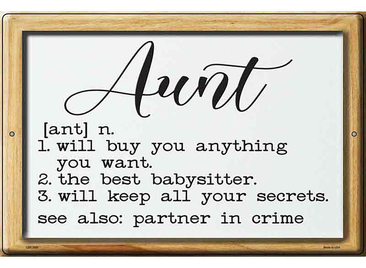 Aunt Definition Novelty Metal Parking Sign