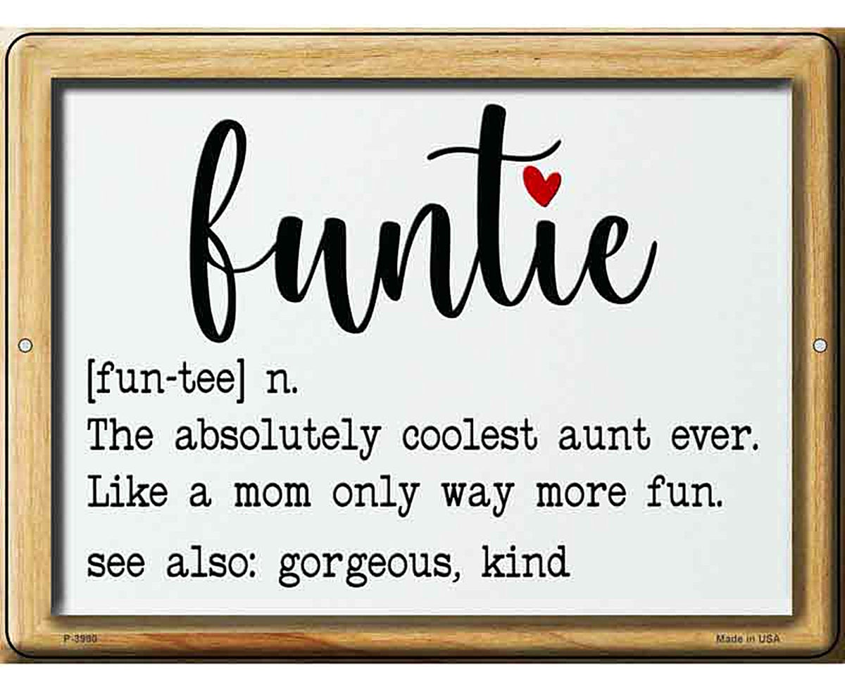 Funtie Definition Novelty Metal Parking Sign