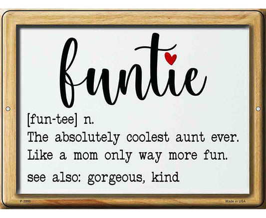 Funtie Definition Novelty Metal Parking Sign
