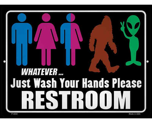 Just Wash Your Hands Please Novelty Metal Parking Sign