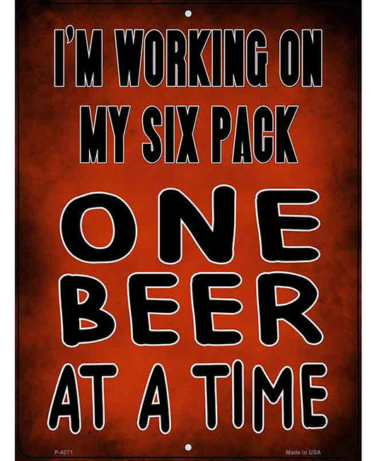 Working on my Six Pack Novelty Metal Parking Sign