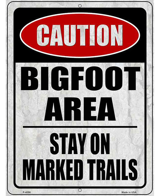 Caution Bigfoot Area Novelty Metal Parking Sign