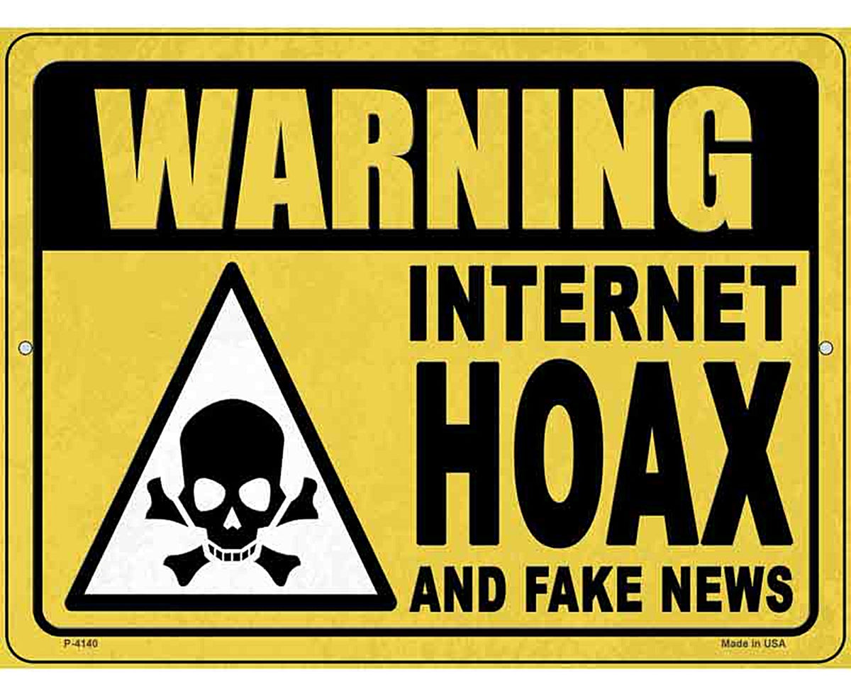 Warning Internet Hoax Novelty Metal Parking Sign