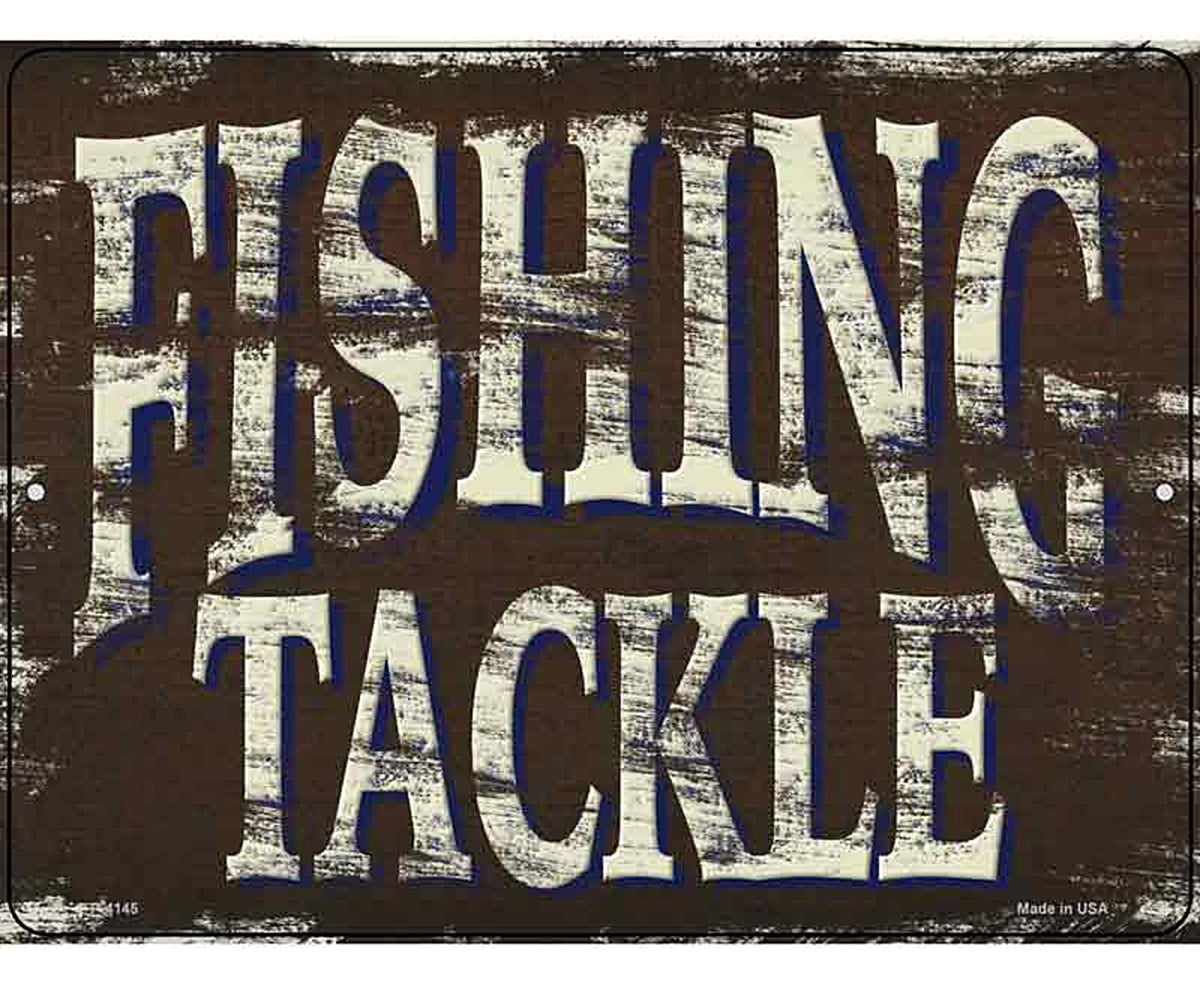 Fishing Tackle Novelty Metal Parking Sign