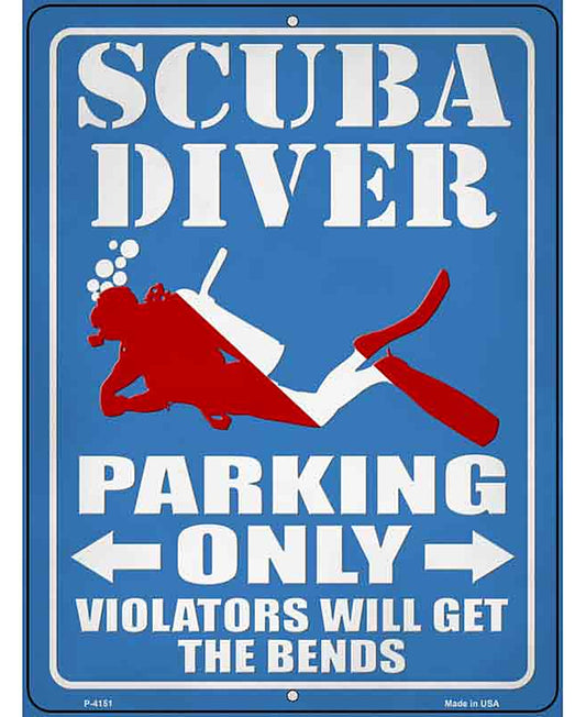 Scuba Diver Parking Only Novelty Metal Parking Sign