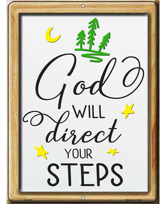 God Will Direct Your Steps Novelty Metal Parking Sign