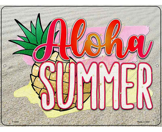 Aloha Summer Novelty Metal Parking Sign
