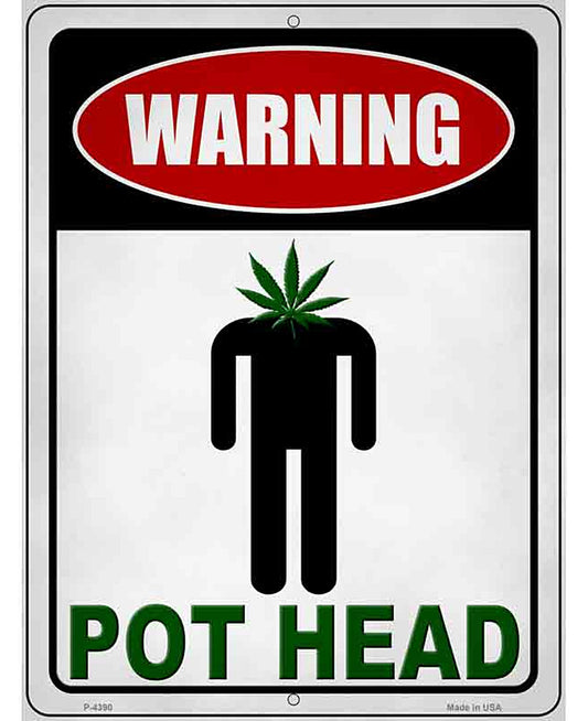 Warning Pot Head Novelty Metal Parking Sign
