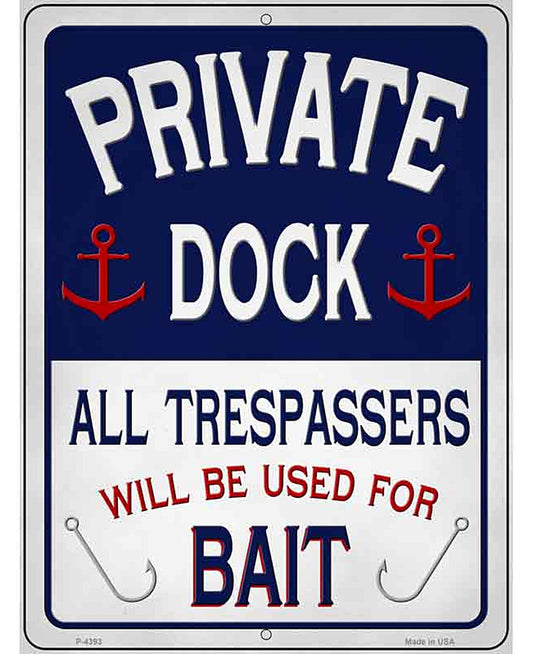 Private Dock Novelty Metal Parking Sign