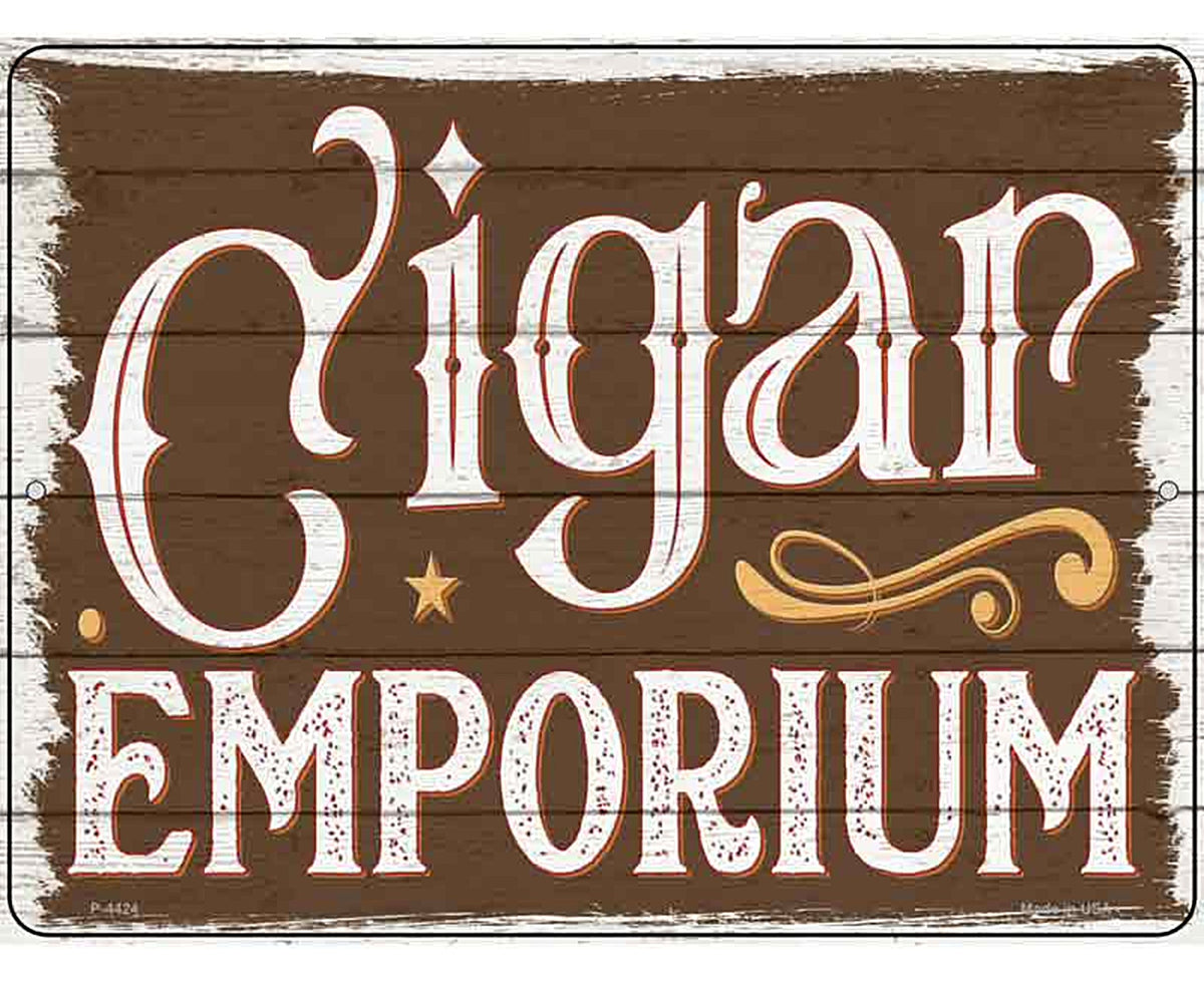 Cigar Emporium Novelty Metal Parking Sign