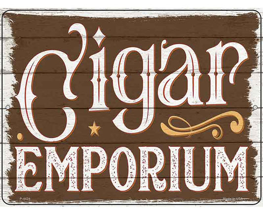 Cigar Emporium Novelty Metal Parking Sign