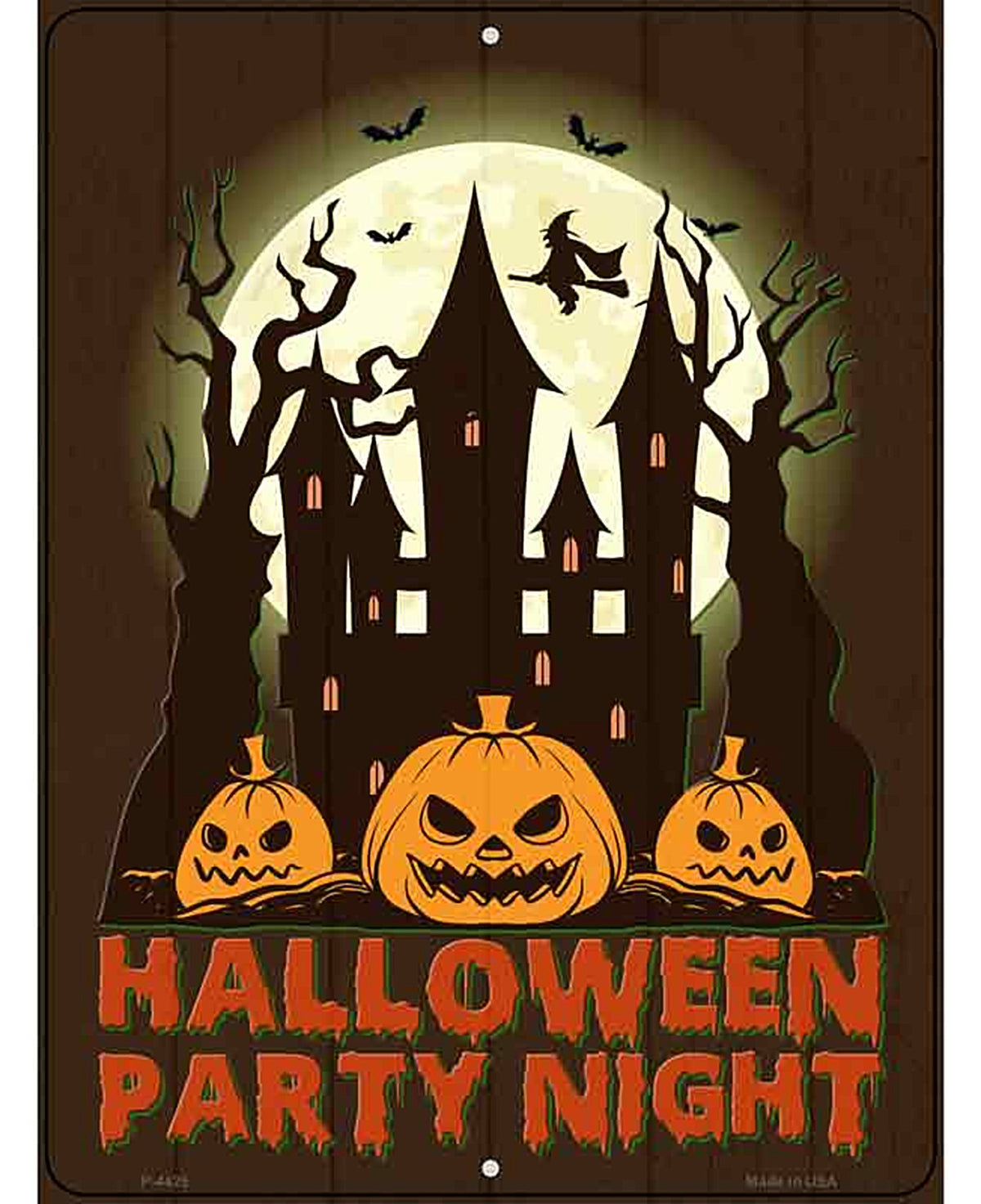 Halloween Party Night Novelty Metal Parking Sign