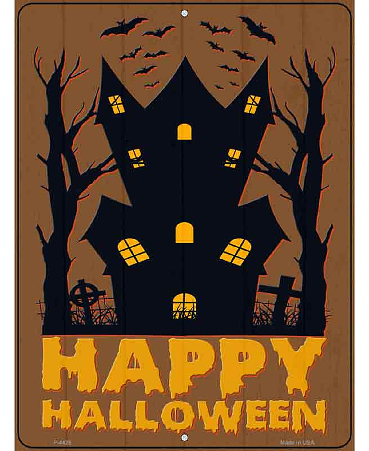 Happy Halloween Haunted House Novelty Metal Parking Sign