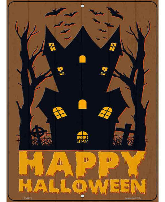 Happy Halloween Haunted House Novelty Metal Parking Sign