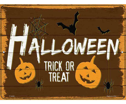 Halloween Trick or Treat Novelty Metal Parking Sign
