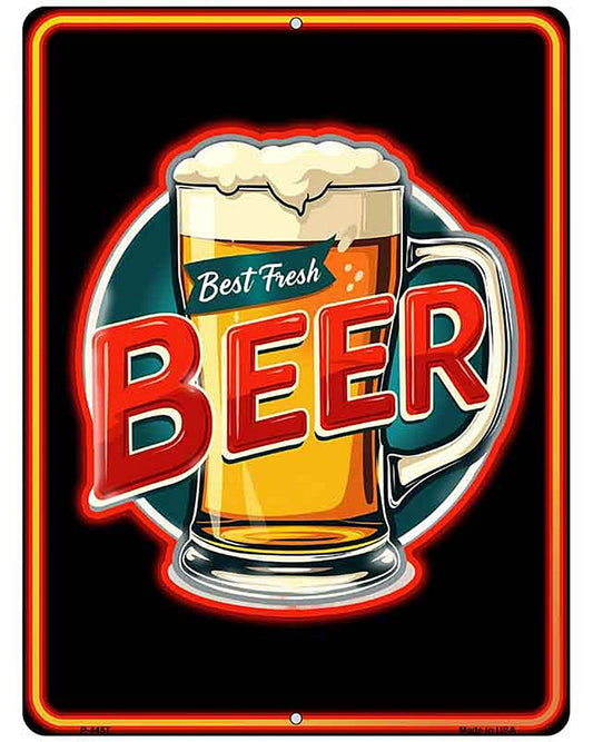 Best Fresh Beer Metal Novelty Parking Sign P-4457