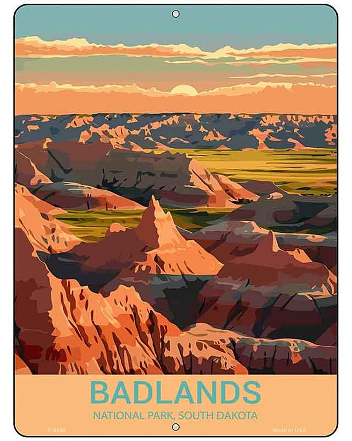 Badlands South Dakota Metal Novelty Parking Sign P-4486