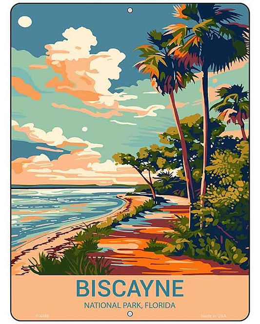 Biscayne Florida Metal Novelty Parking Sign P-4488