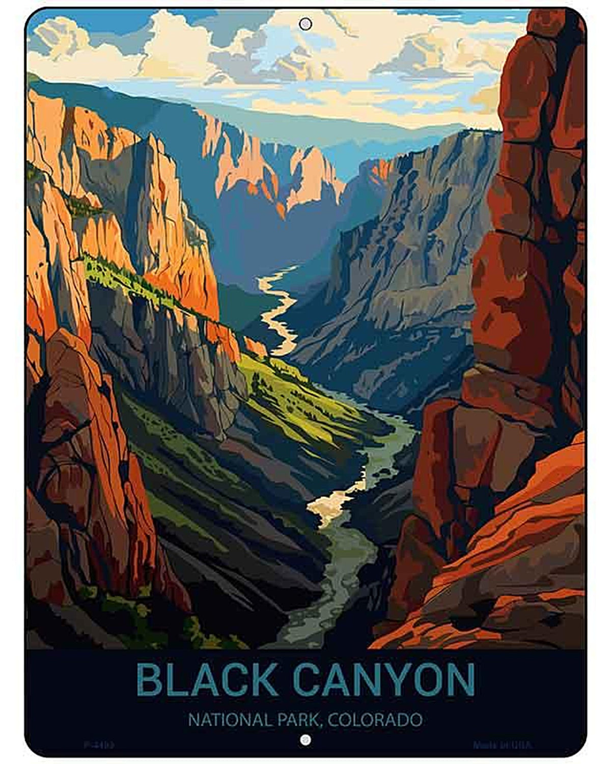 Black Canyon Colorado Metal Novelty Parking Sign P-4489