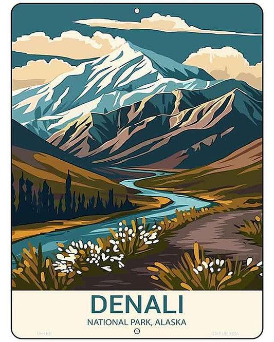 Denali Alaska Metal Novelty Parking Sign P-4499