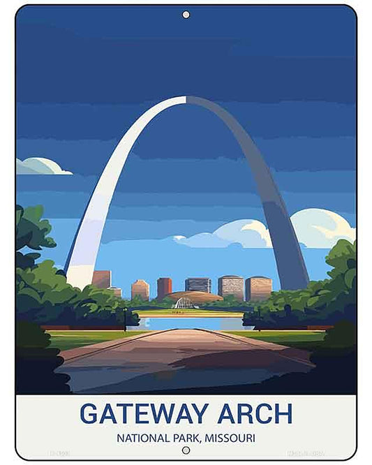 Gateway Arch Missouri Metal Novelty Parking Sign P-4503