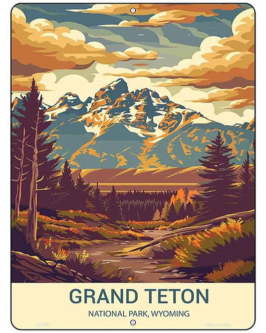 Grand Teton Wyoming Metal Novelty Parking Sign P-4507