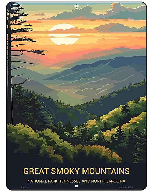 Great Smoky Mountains Metal Novelty Parking Sign P-4510